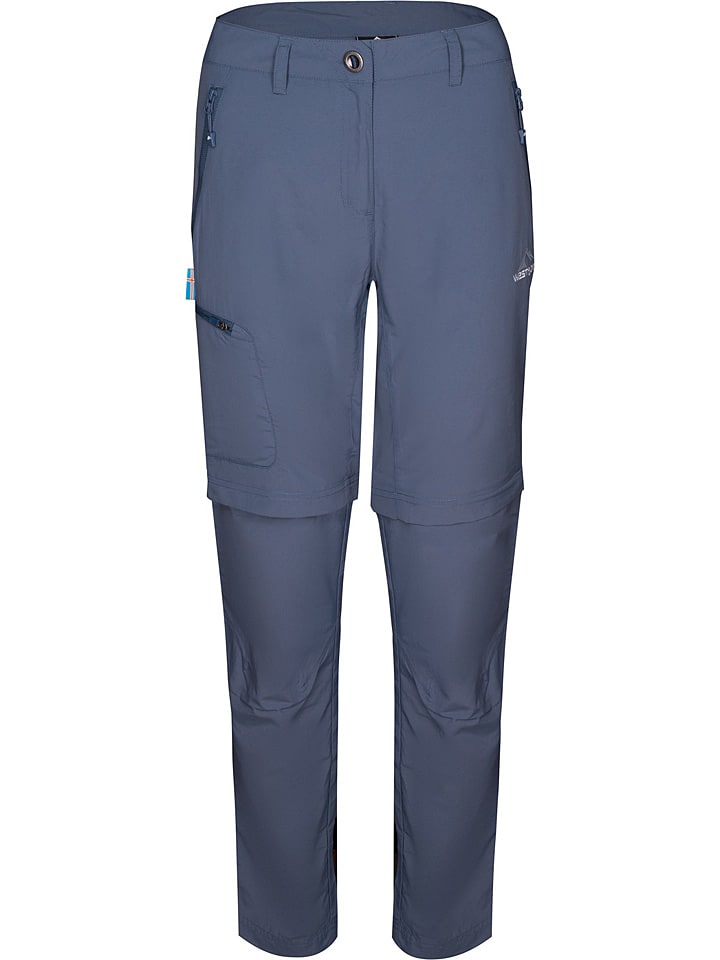 Odzież trekkingowa damska - Westfjord Spodnie trekkingowe Zip-Off "Skogar" w kolorze niebieskim - grafika 1