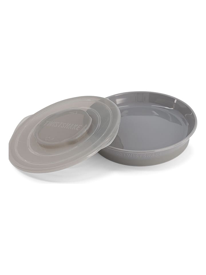 Twistshake Talerz w kolorze szarym do nauki jedzenia - 430 ml