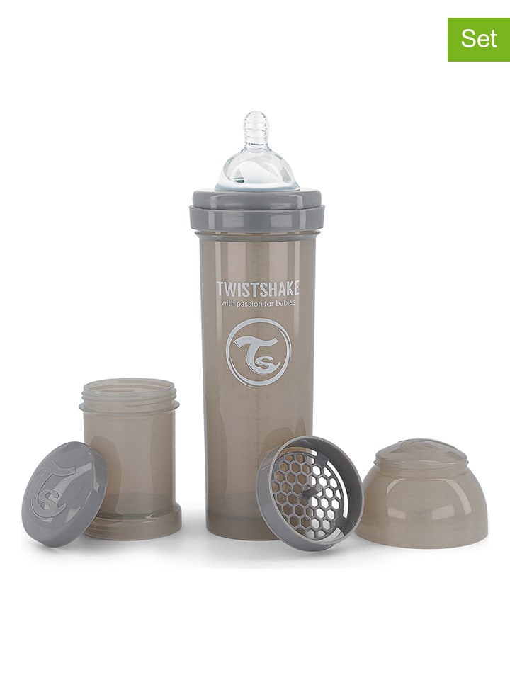 Twistshake 5-częściowy zestaw w kolorze jasnoszarym - 330 ml