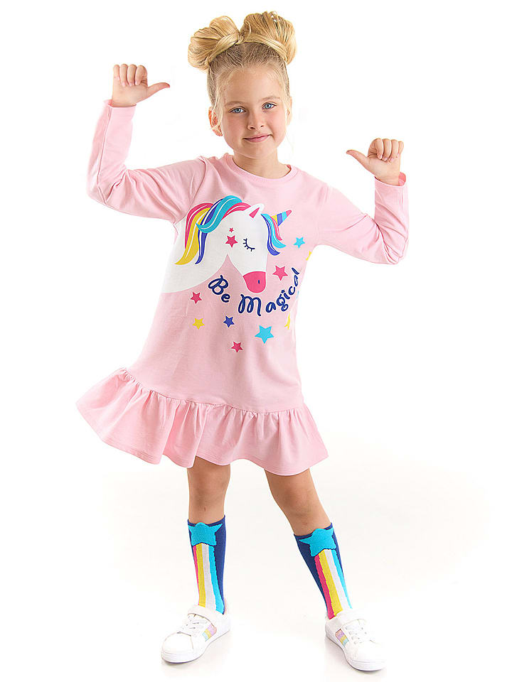 Deno Kids Sukienka w kolorze jasnoróżowym