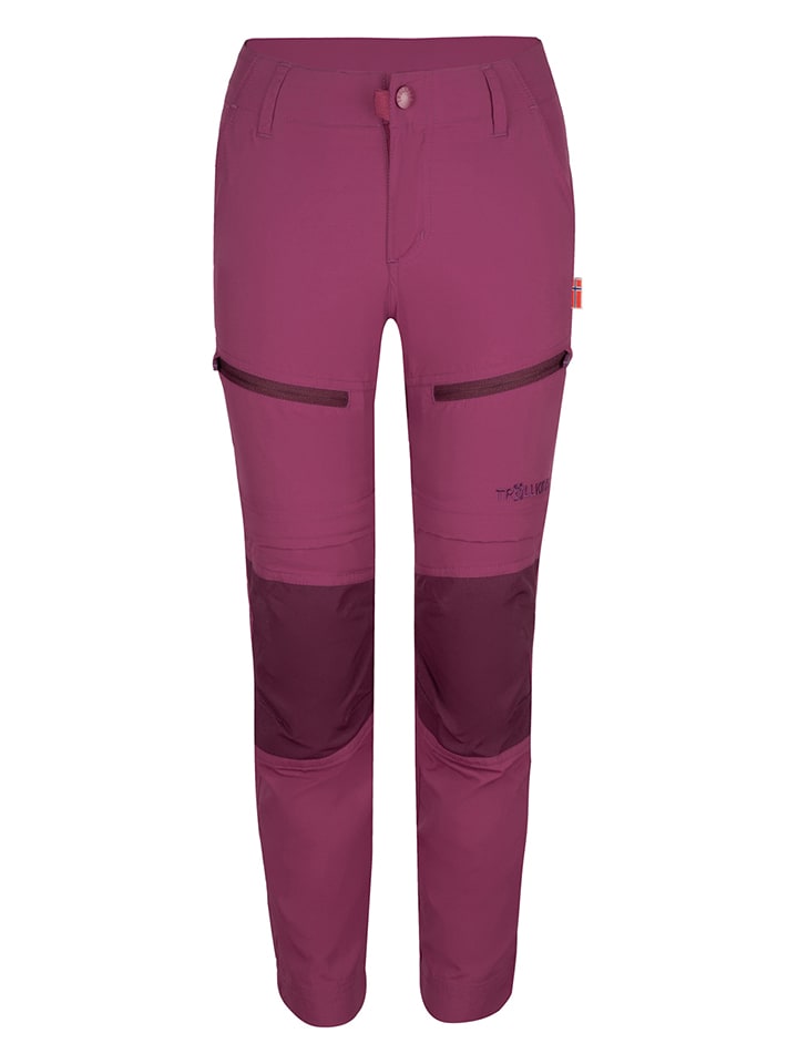 Rękawiczki dla dzieci - Trollkids Spodnie trekkingowe Zipp-Off "Nordfjord" - Regular fit - w kolorze fioletowym - grafika 1