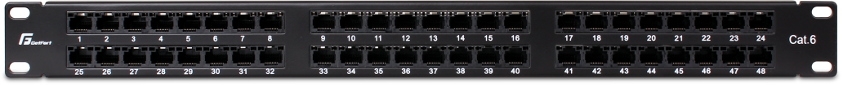 PATCH PANEL UTP CAT.6 48 PORTÓW PGF-6UTP48-B9 GETFORT  - Raty 0% - 38 sklepów w całej Polsce