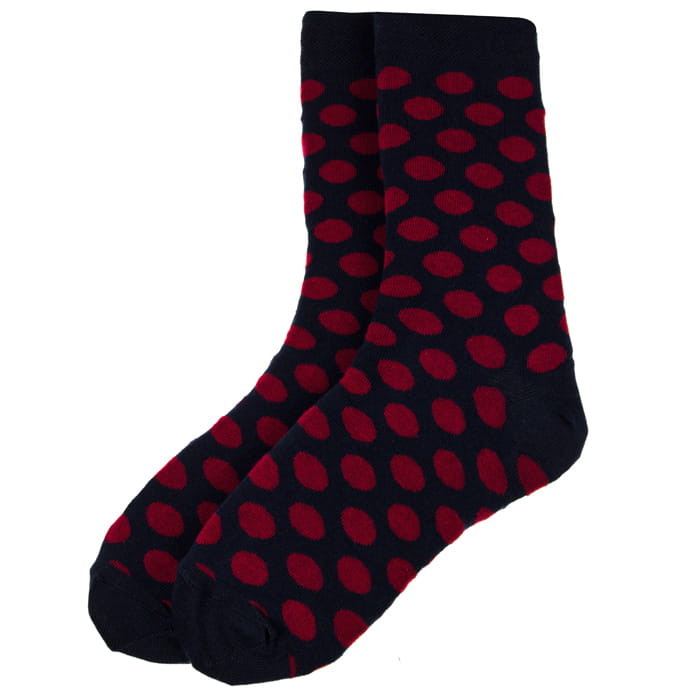 Skarpety granatowe w czerwone grochy EM NAP8 - EM Men's Accessories