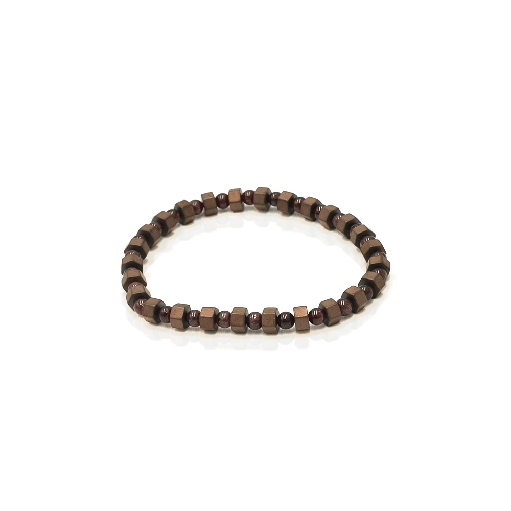 Bransoletka koraliki w kolorze brązowym EM 23 - EM Men's Accessories
