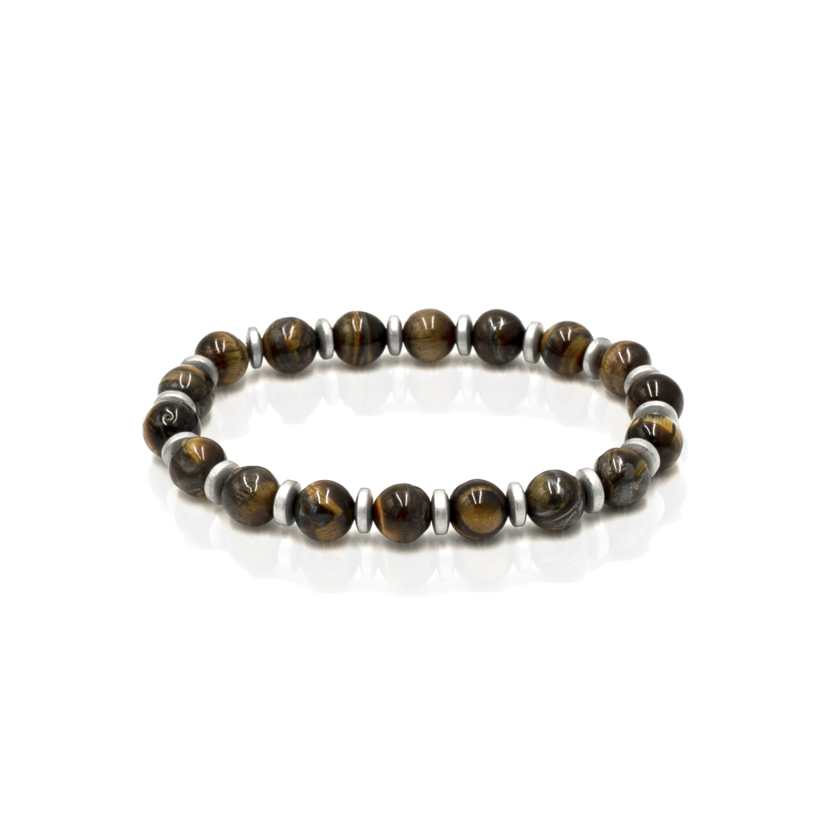 Bransoletka koraliki w kolorze czarno-brązowym EM 44 - EM Men's Accessories