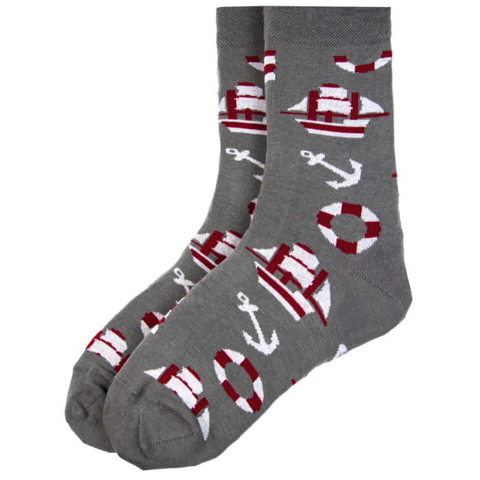 Skarpety szare kotwice marynistyczne EM NAP21 - EM Men's Accessories