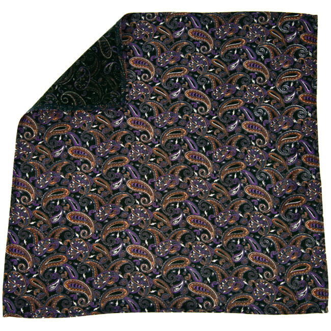 Poszetka bawełniana zielona paisley EM 254 - EM Men's Accessories