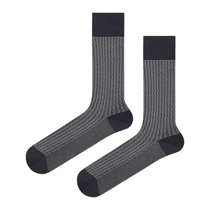 Skarpety garniturowe szare w paski EM 45 - EM Men's Accessories