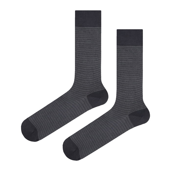 Skarpety garniturowe szare w paski EM 60 - EM Men's Accessories