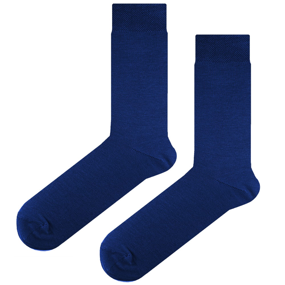Skarpety garniturowe gładkie niebieskie EM 63 - EM Men's Accessories