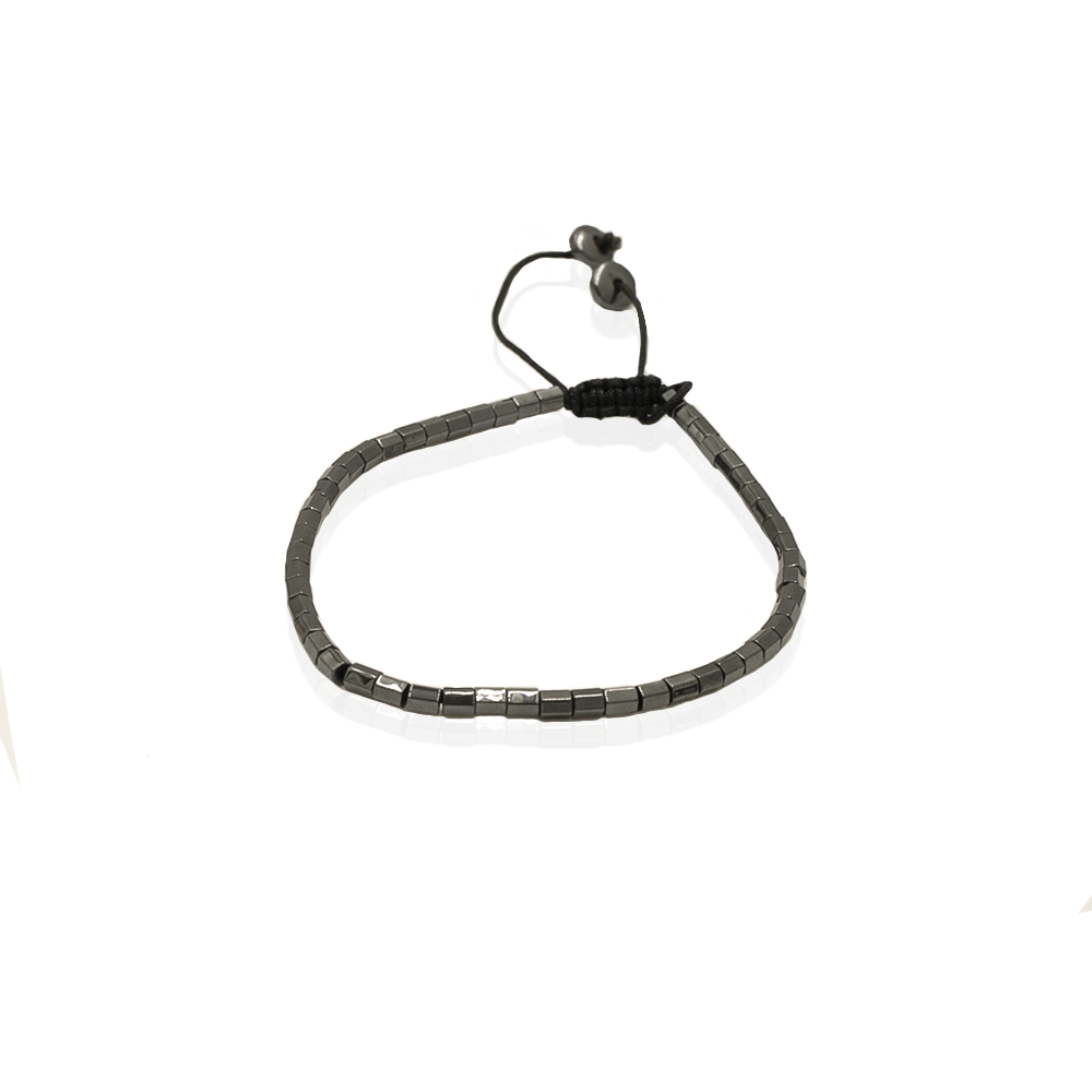 Bransoletka koraliki w kolorze srebrnym EM 6 - EM Men's Accessories