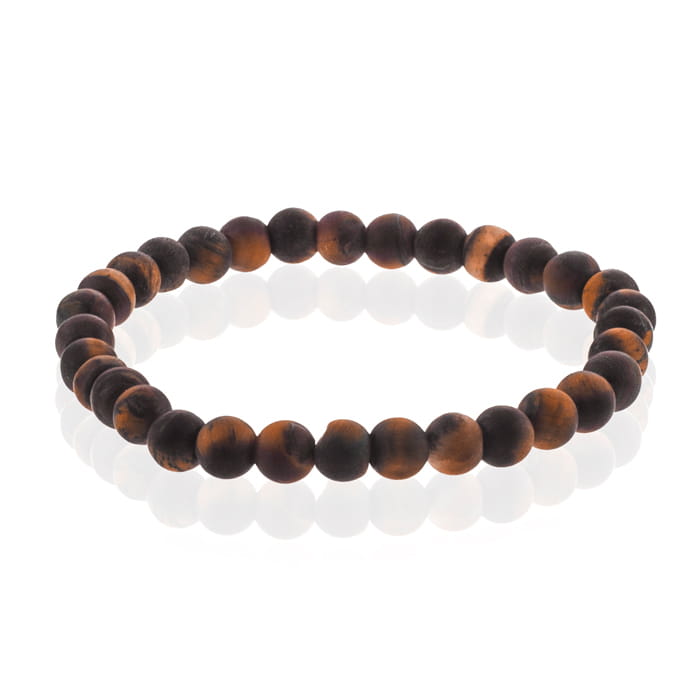 Bransoletka koraliki ciemnobrązowa EM 52 - EM Men's Accessories