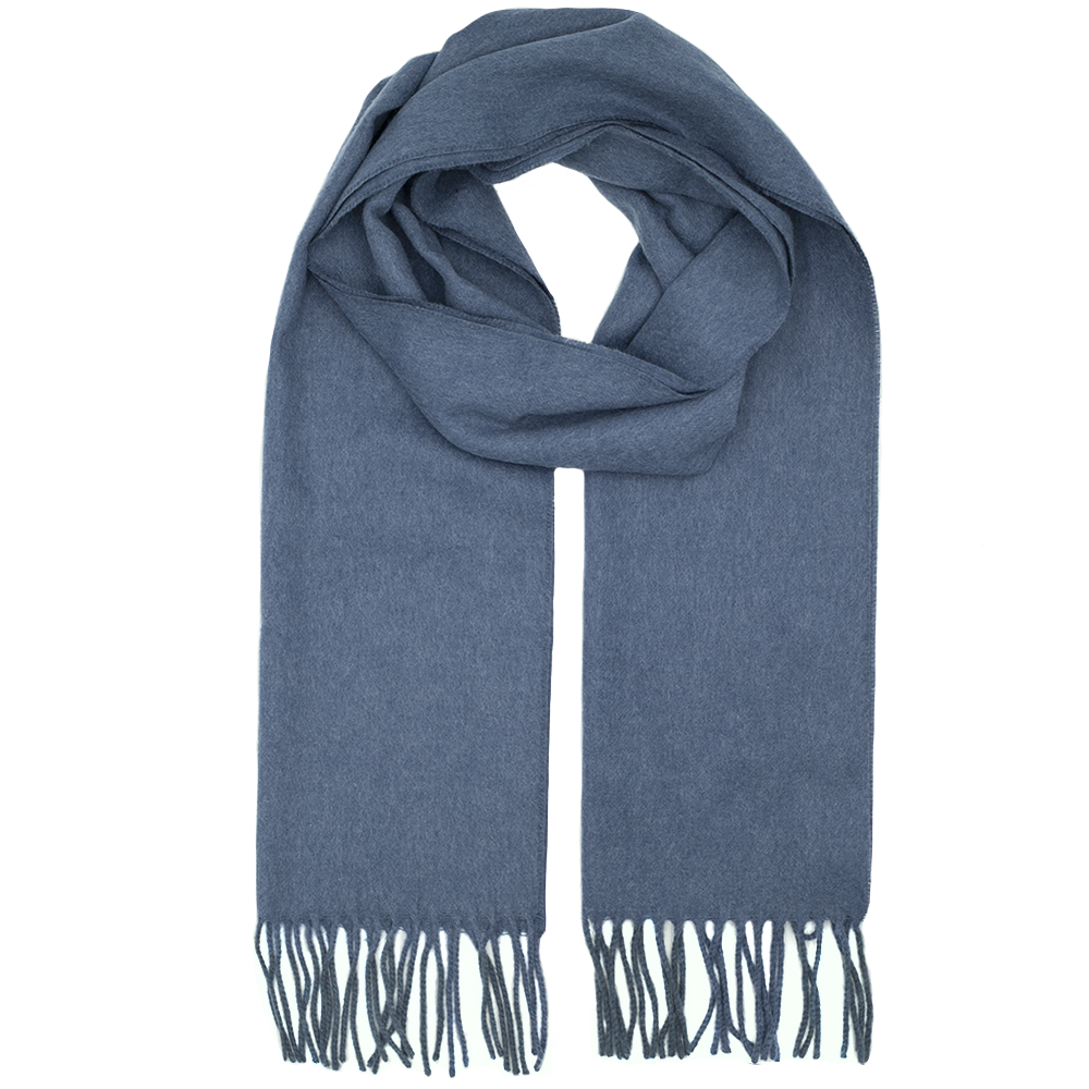 Szalik zimowy gładki w kolorze niebieskim EM 46 - EM Men's Accessories