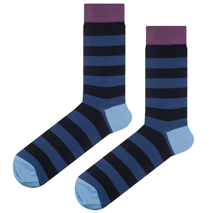 Skarpety granatowe w paski EM 5 - EM Men's Accessories