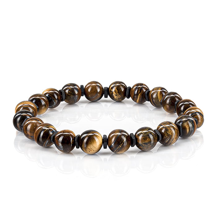 Bransoletka koraliki w kolorze brązowym EM 36 - EM Men's Accessories