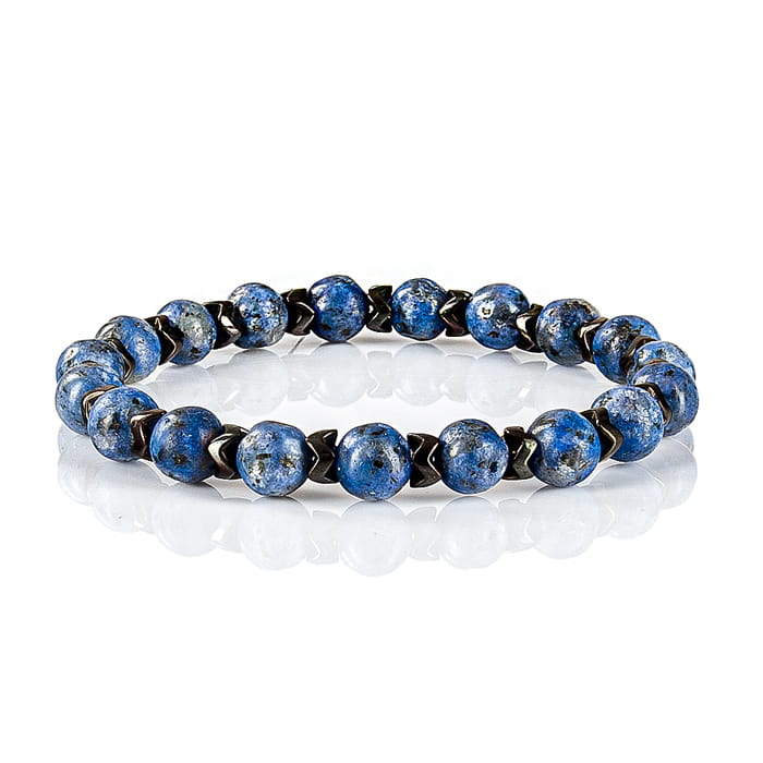 Bransoletka koraliki w kolorze niebieskim EM 33 - EM Men's Accessories