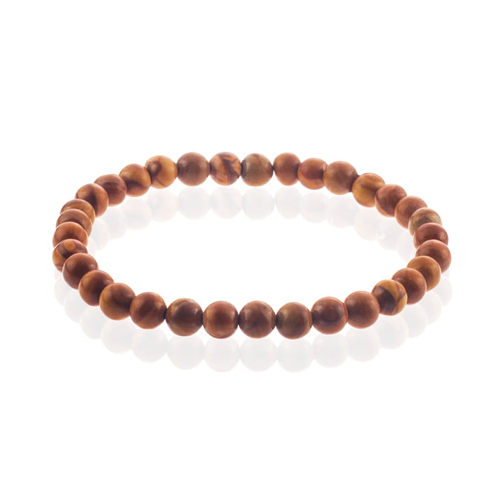 Bransoletka koraliki jasnobrązowa EM 49 - EM Men's Accessories