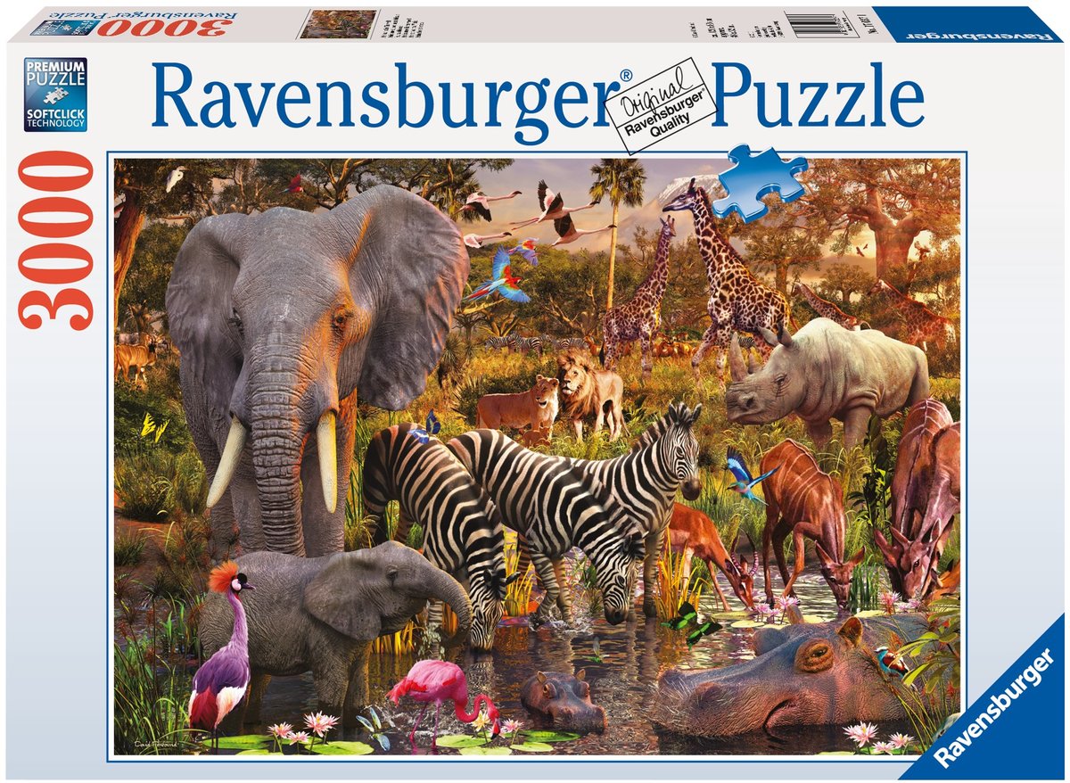 Ravensburger Afrykańskie zwierzęta puzzle 3000 elementów