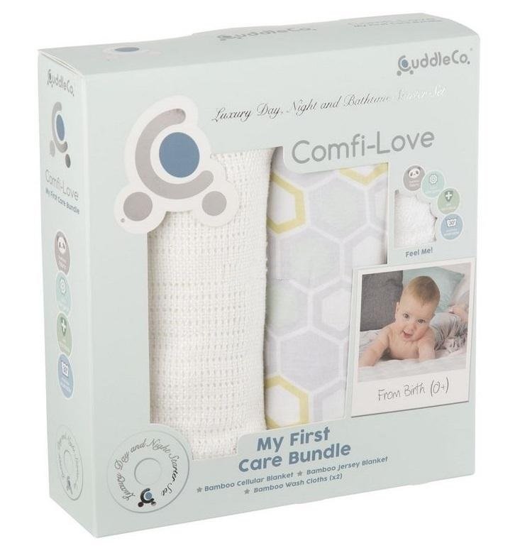 CuddleCo CuddleCo, Comfi-Love, Zestaw kocyków bambusowych, Plaster Miodu
