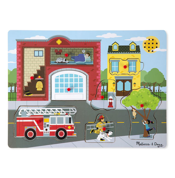 Melissa & Doug Puzzle dźwiękowe - Remiza strażacka 10736