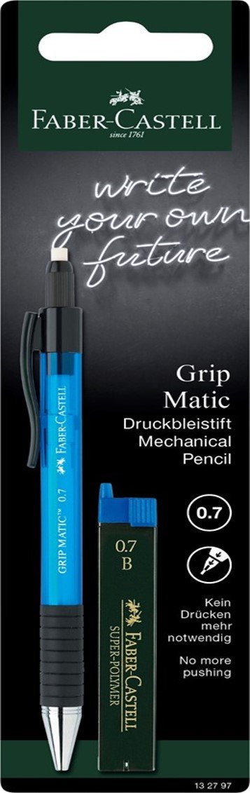 Faber-Castell 132797  ołówek mechaniczny Grip Matic, 0.7 MM, łącznie z 12 ersatzminen, sortowane kolorystycznie  brak możliwości wyboru koloru firmy 132797