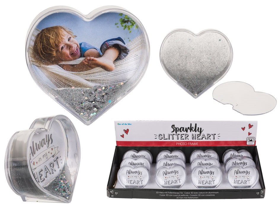 Ramka OUT OF THE BLUE Serduszko z konfetti, 9x9 cm