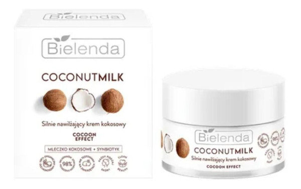 Bielenda Coconut Milk Silnie nawilżający krem kokosowy Cocoon Effect