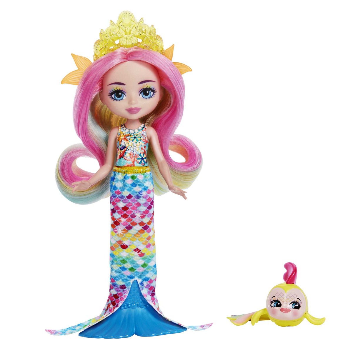 Enchantimals Enchantimals Podwodne Królestwo Lalka Radia Rainbow Fish + figurka zwierzątka Flo HCF68 HCF68