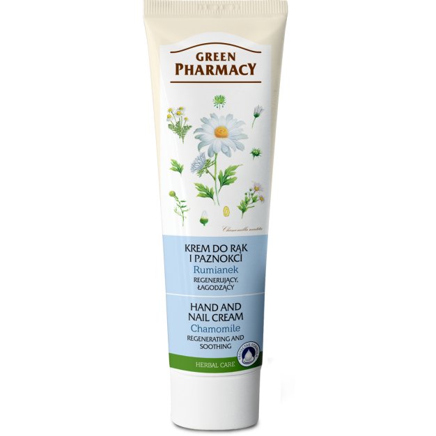 Green Pharmacy Hand Care Chamomile krem regenerująco-kojący do rąk i paznokci 0% Artificial Colouring 100 ml