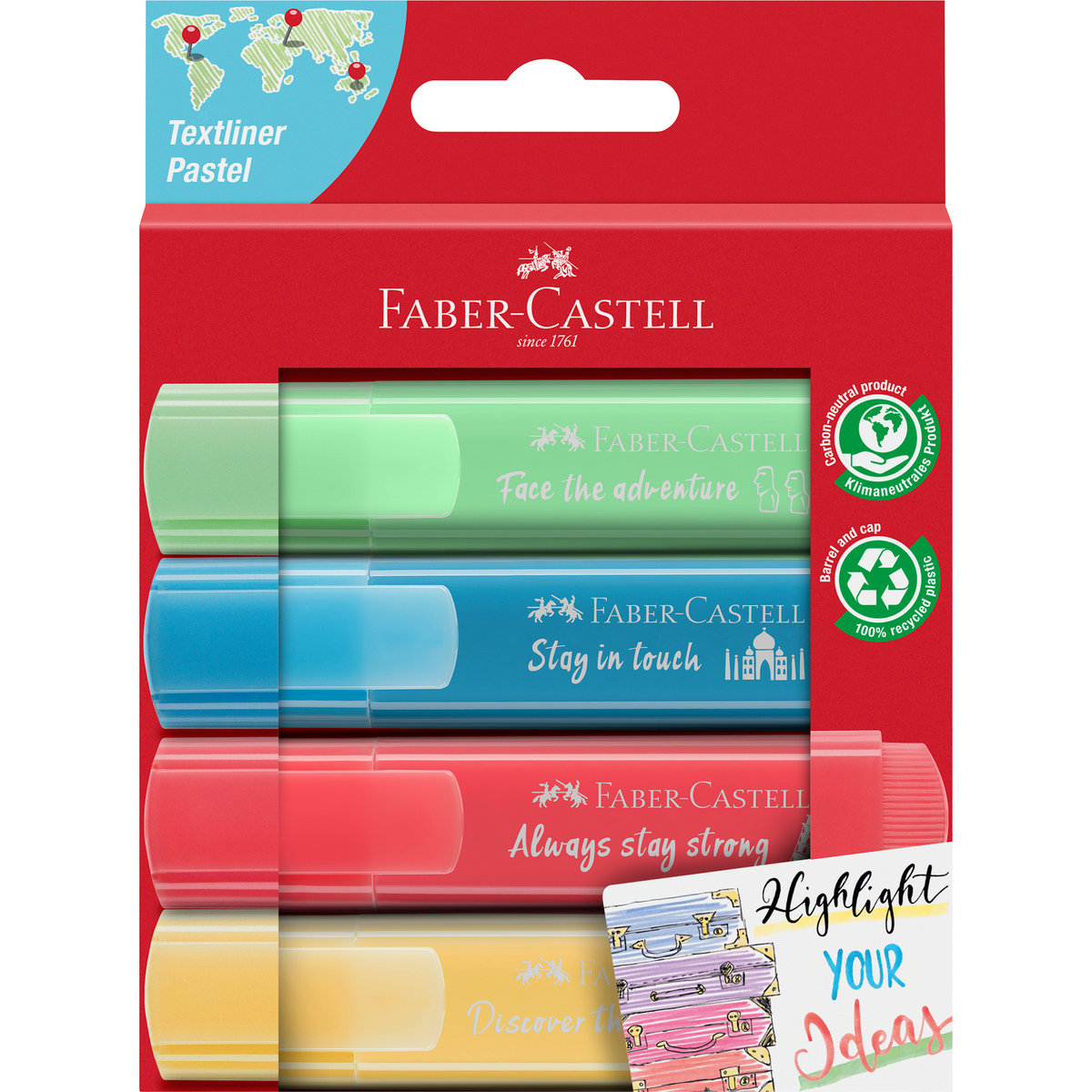 FABER CASTELL Zakreślacz 4kol pastelowe Faber Castell FC254625
