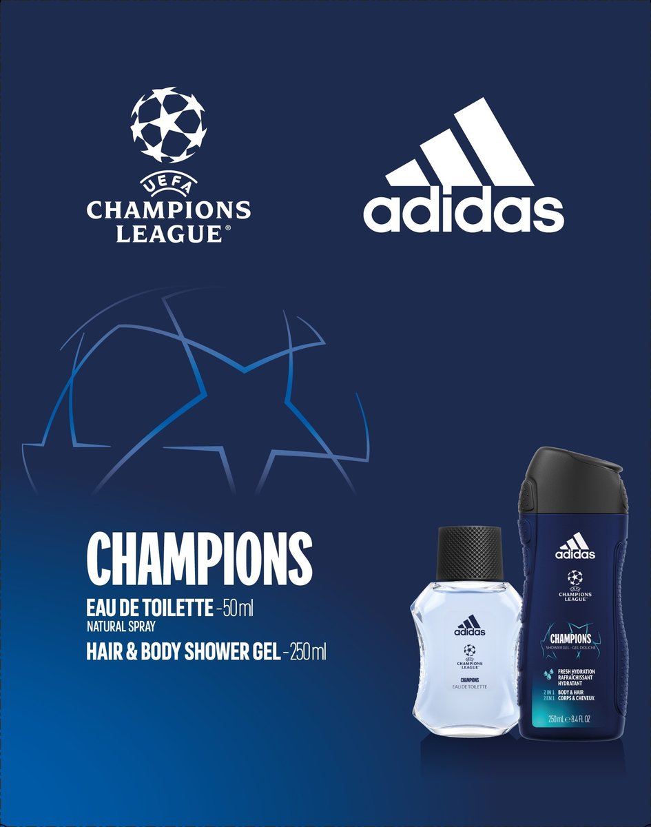 Adidas, UEFA Champions League, Zestaw perfum, 2 szt.