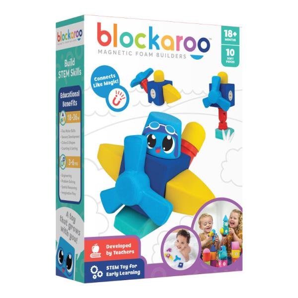 Blockaroo, Klocki piankowo-magnetyczne, Samolot, 10 elementów