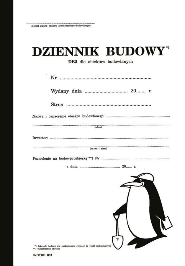 Papirus DZIENNIK BUDOWY A4 DB2 PIR 891 31483-uniw