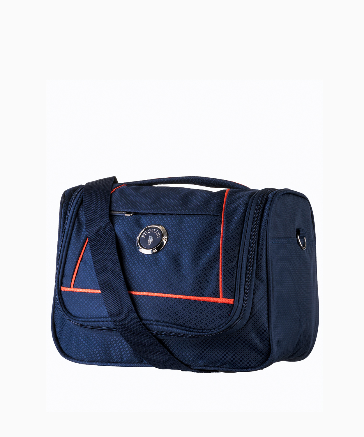 PUCCINI Miękki materiałowy kuferek podróżny z haczykiem