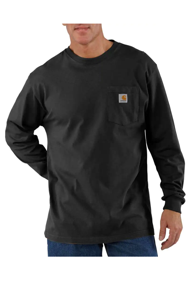 Koszulka męska z długim rękawem Carhartt Pocket T-Shirt L/S BLK czarny