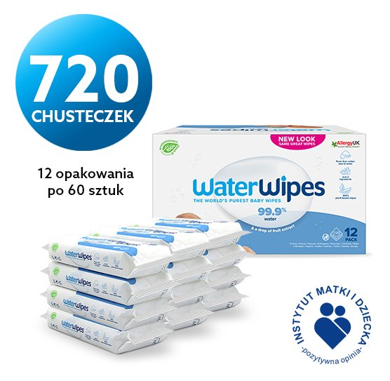 WaterWipes, Chusteczki nawilżane dla dzieci Bio, 720 sztuk
