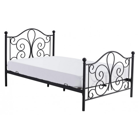 Czarne metalowe łóżko 120x200 cm - Lafio