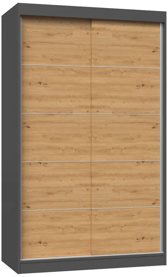 Szafa ze szprosami 120 cm dąb artisan antracyt L6-W74