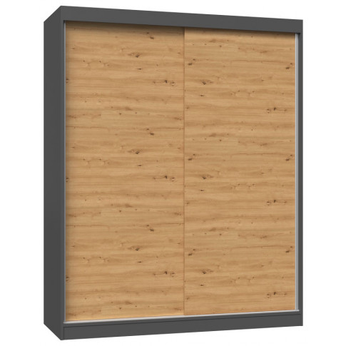 Nowoczesna szafa do przedpokoju dąb artisan antracyt 160 cm - Balto 6X