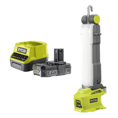 Lampa warsztatowa RYOBI R18ALF-0 + Akumulator RYOBI ONE+ RC18120-120 2Ah 18V + ładowarka