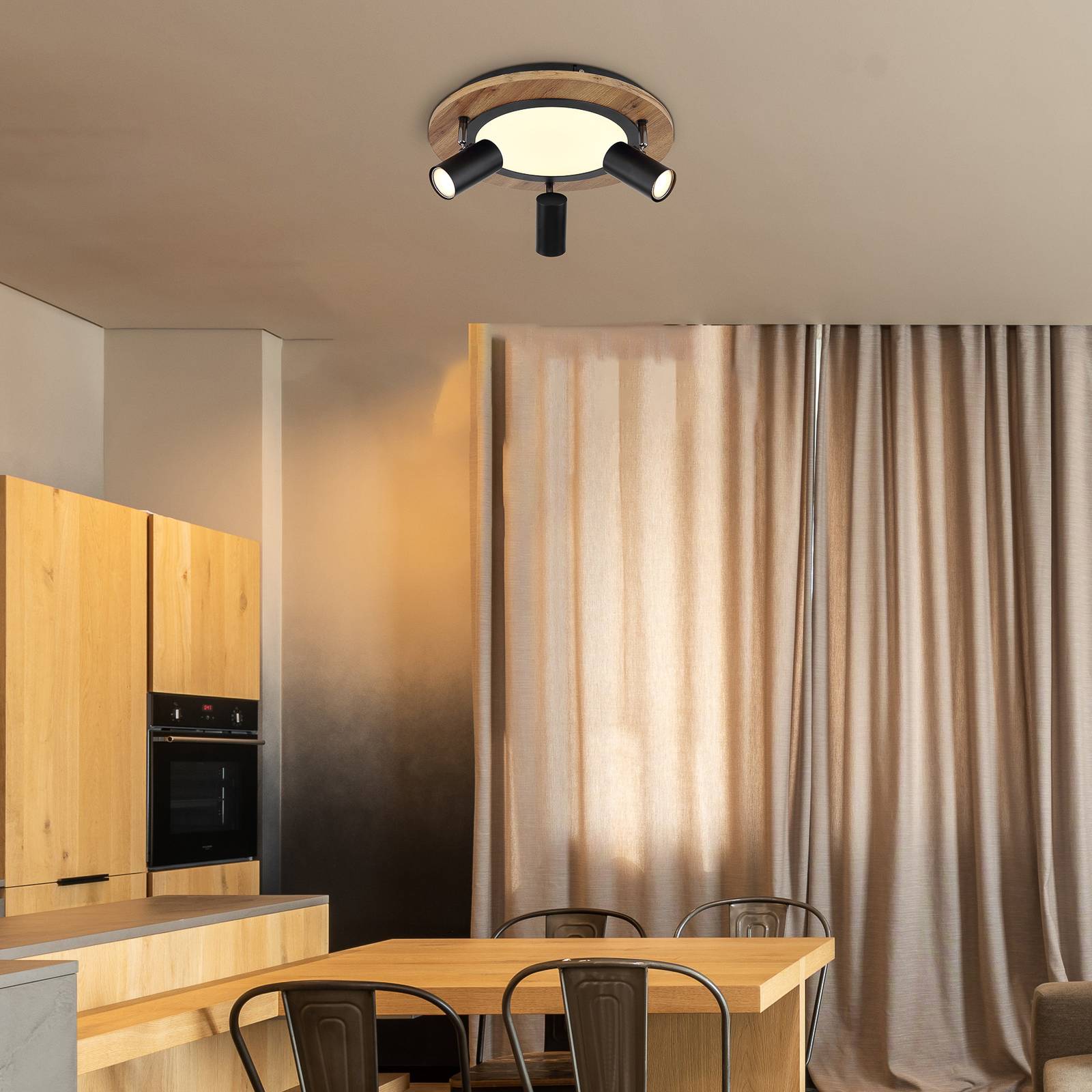 Lampa sufitowa Kassu o wyglądzie drewna Ø 40cm