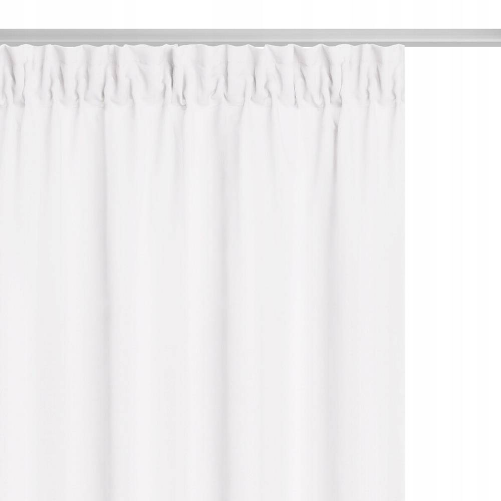 Zasłona 140 x 175 Dekoracyjna Taśma Viva Biały