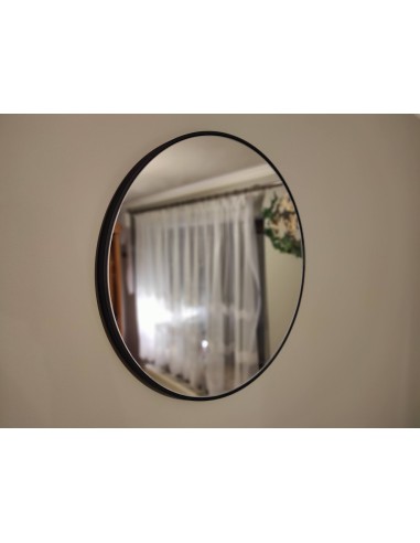 Lustro okrągłe w ramie czarnej MDF SLIM - OTYLIA - kolor ramy do wyboru, Dostępne wymiary: Średnica 140cm