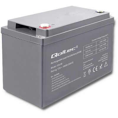 Qoltec Qoltec Qoltec Akumulator AGM | 12V | 100Ah | max.30A (53038)
