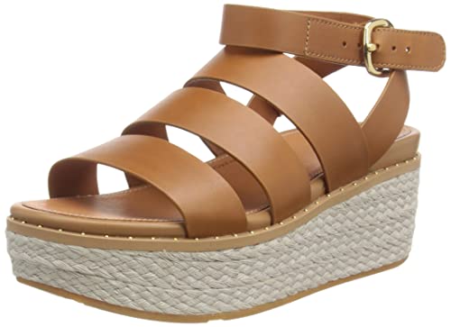 Fitflop Damskie sandały Eloise z paskami Espardrille ze skóry Espadryle Wedge, 42 EU