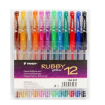 Długopis żelowy Rubby glitter 12 kolorów - Fandy