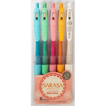 Zebra Sarasa Clip 0.5 MM ball point Pen, 5 Color Set (jj15  5 MK C) by Zebra JJ15-5C-MK