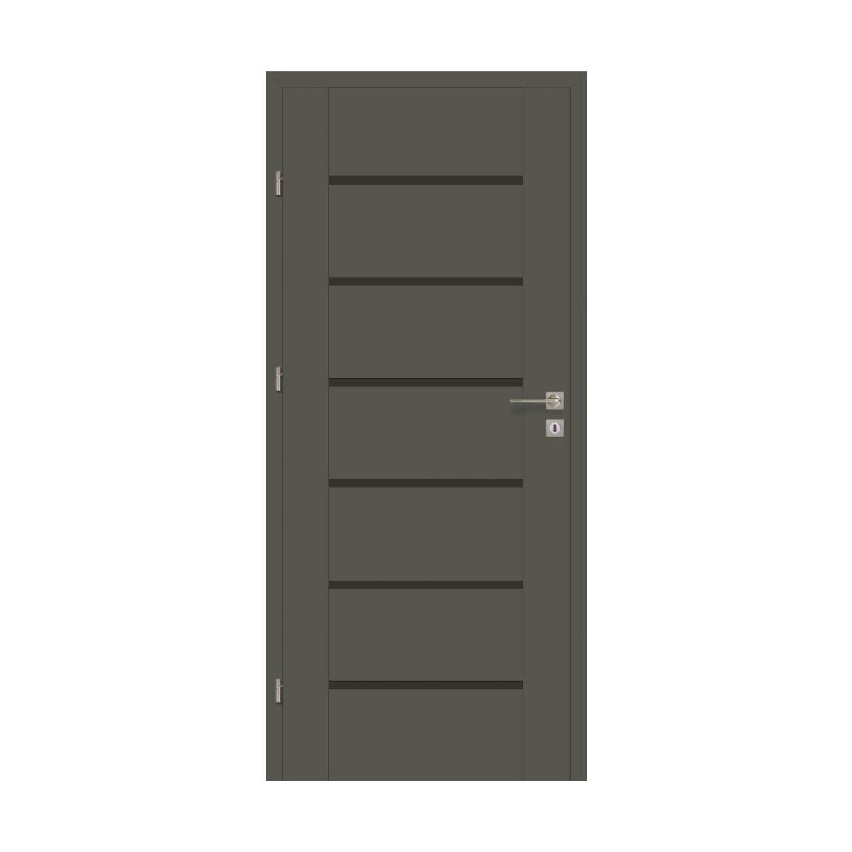 Skrzydło drzwiowe przylgowe pokojowe Quanto Grafit mat 80 lewe Voster