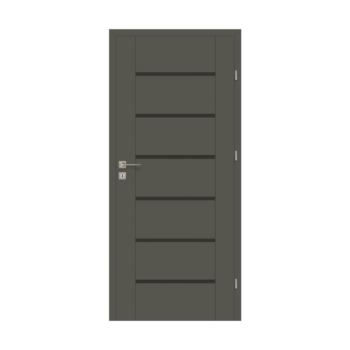 Skrzydło drzwiowe przylgowe pokojowe Quanto Grafit mat 90 prawe Voster