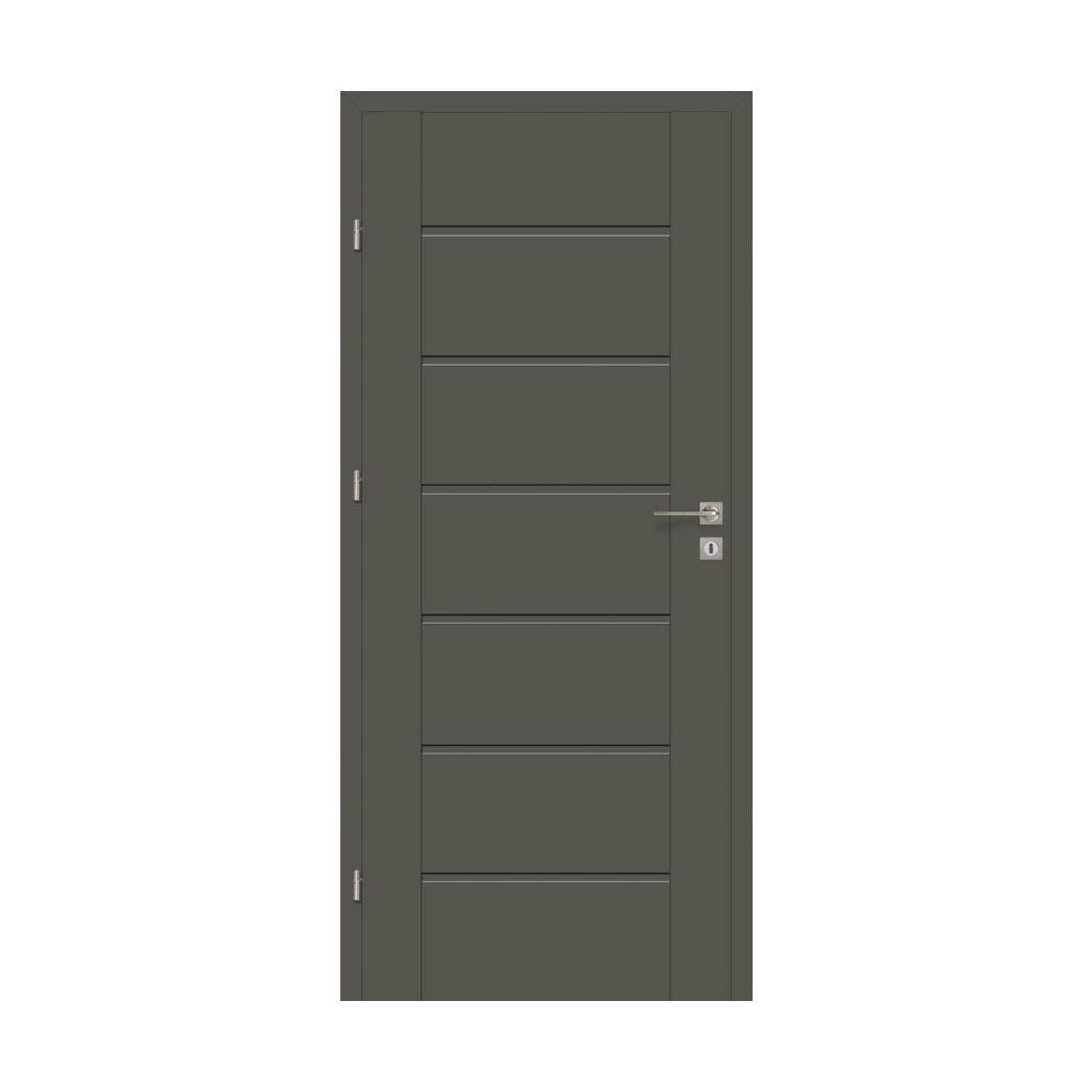 Skrzydło drzwiowe przylgowe pełne Quanto Grafit mat 70 lewe Voster